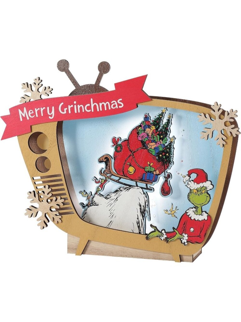 Department 56 Dr. Seuss Grinch Dr. Seuss Merry Grinchmas TV Lit Table Decor